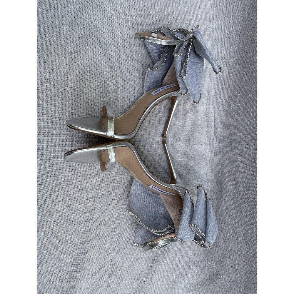 Steve Madden Benni-R Rhinestone Embellished Bow Back Dress Sandals Size 9 - Picture 7 of 12